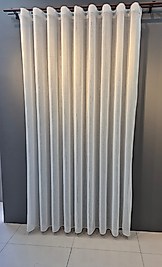 Düz Bukle Çizgili Tül Perde