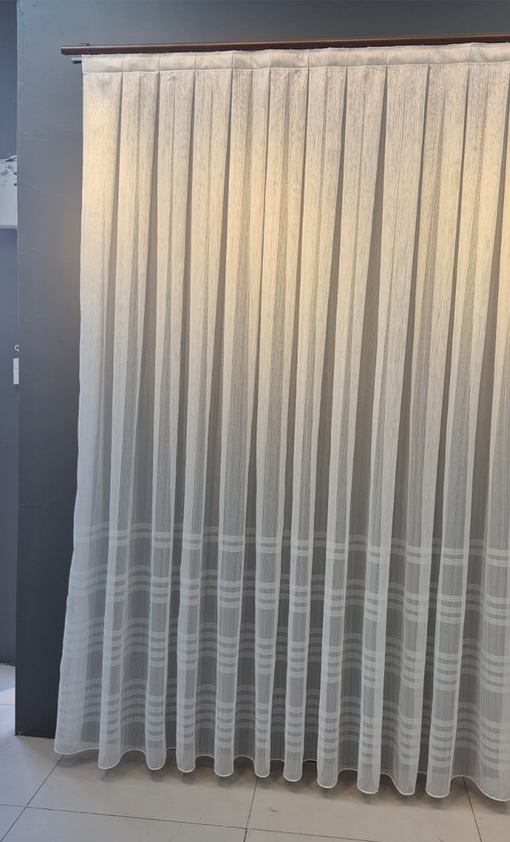 Etek Bantlı Simli Tül Perde